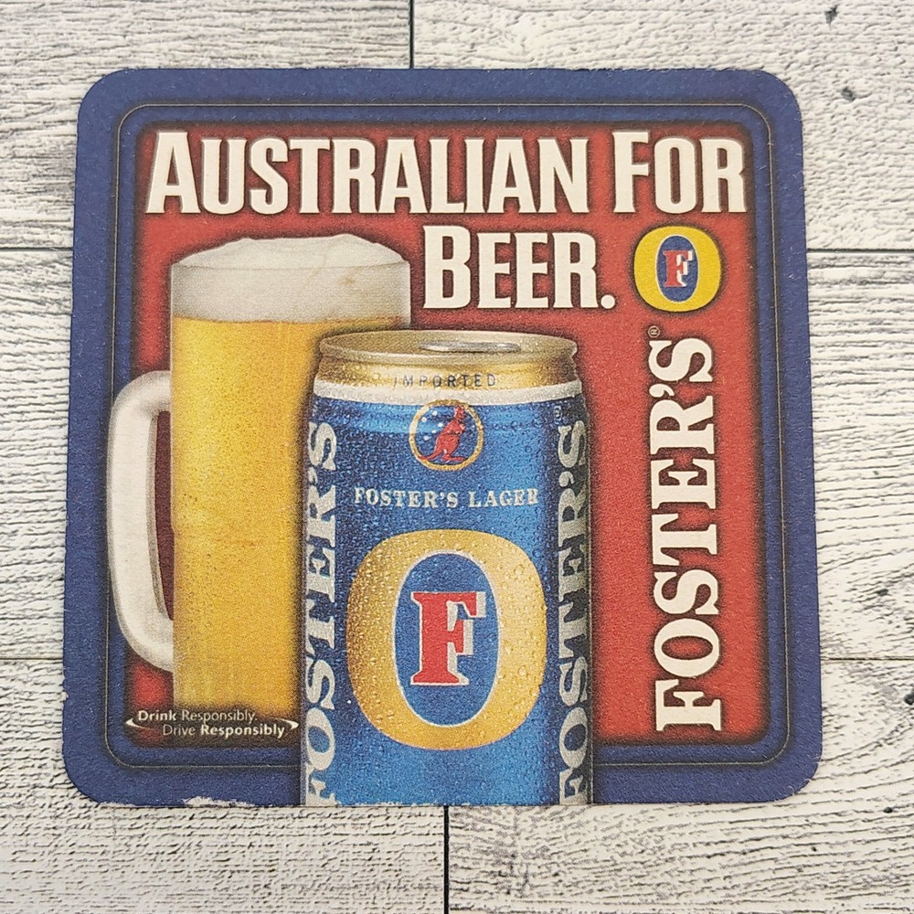 Fosters Lager Beer Coaster 80s Australian For Beer Too Right French Onion Soup‎